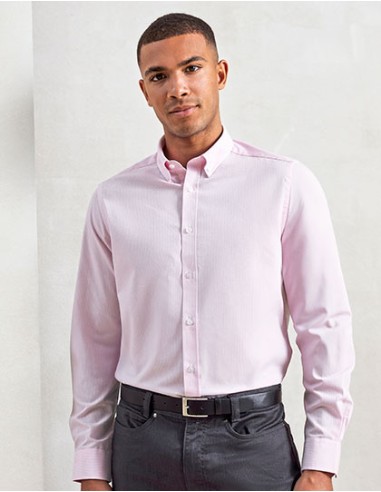 P-PR238-Mens Cotton Rich Oxford Stripes Shirt